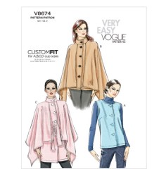 8674 EZ VOG BUTTON SLVLSS JACKET, CAPELET OR NOT PATTERN 16-24
